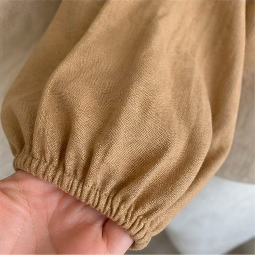 Camel Puff Sleeve Top - Picture 5 of 6